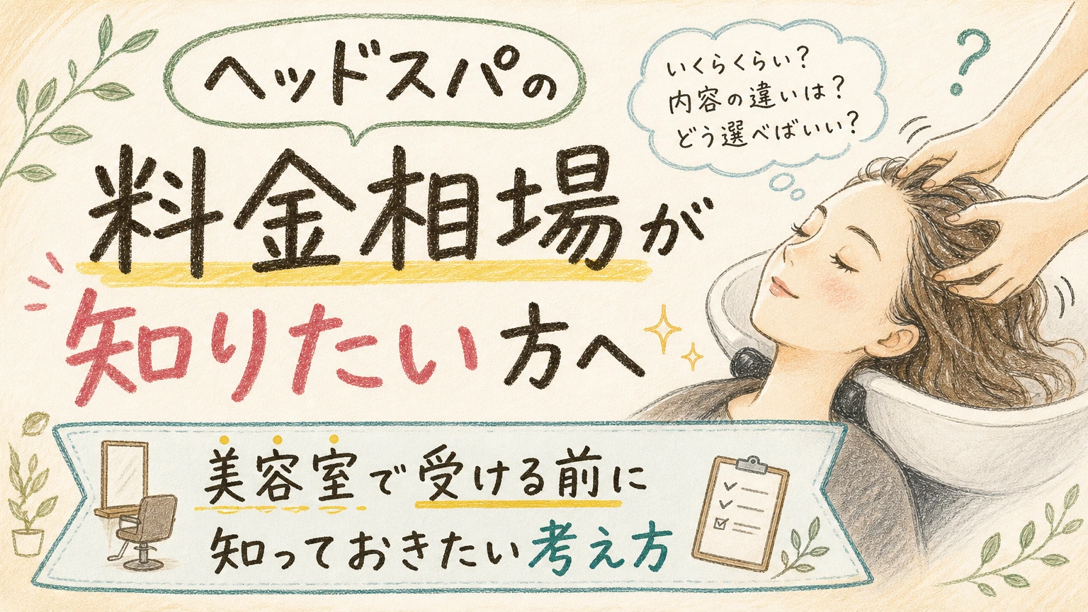 ヘッドスパの料金相場を知りたい方へ|通う前に知っておきたい考え方の内容を示すアイソメトリック図解