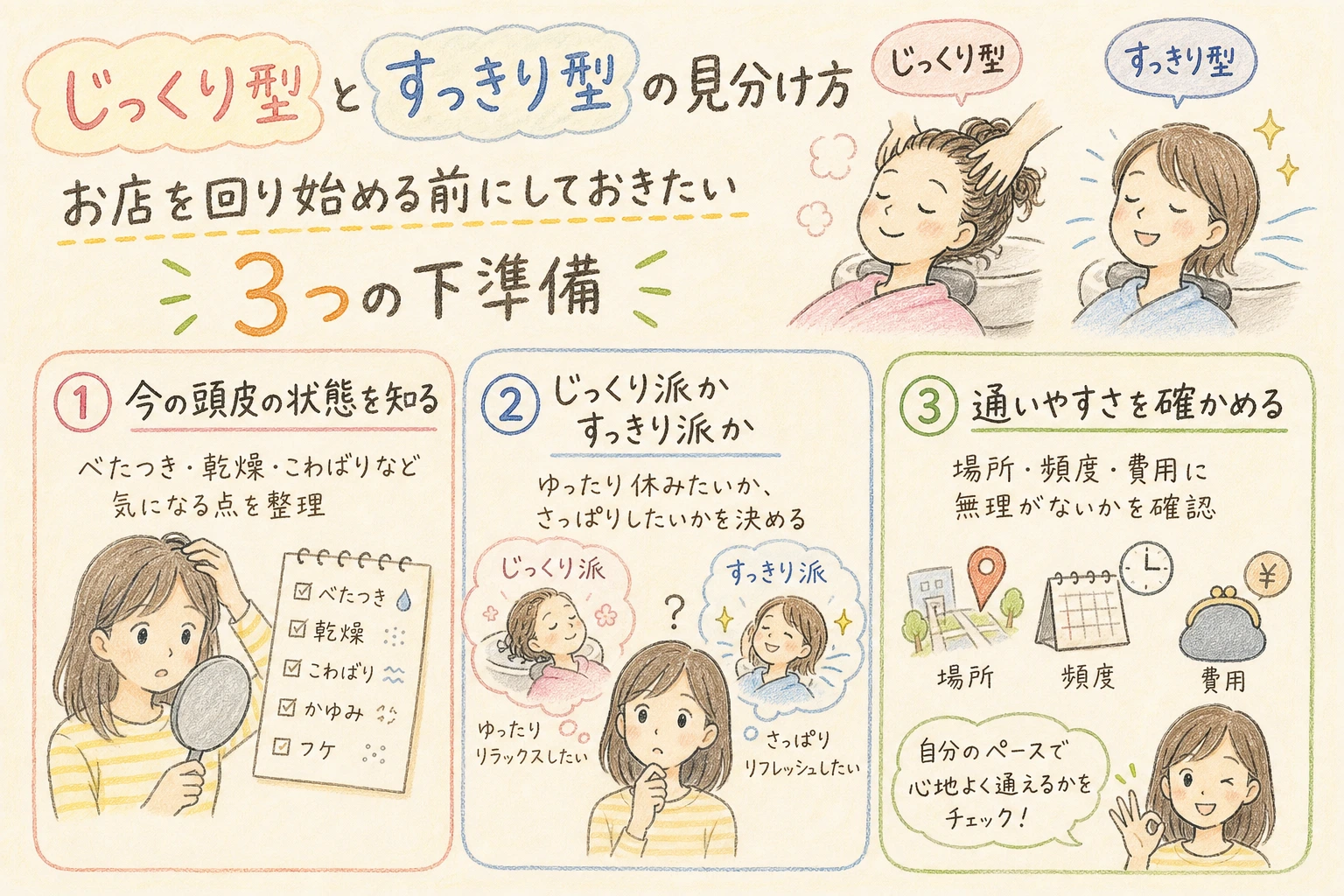 じっくり型とすっきり型の見分け方|お店を回り始める前にしておきたい3つの下準備